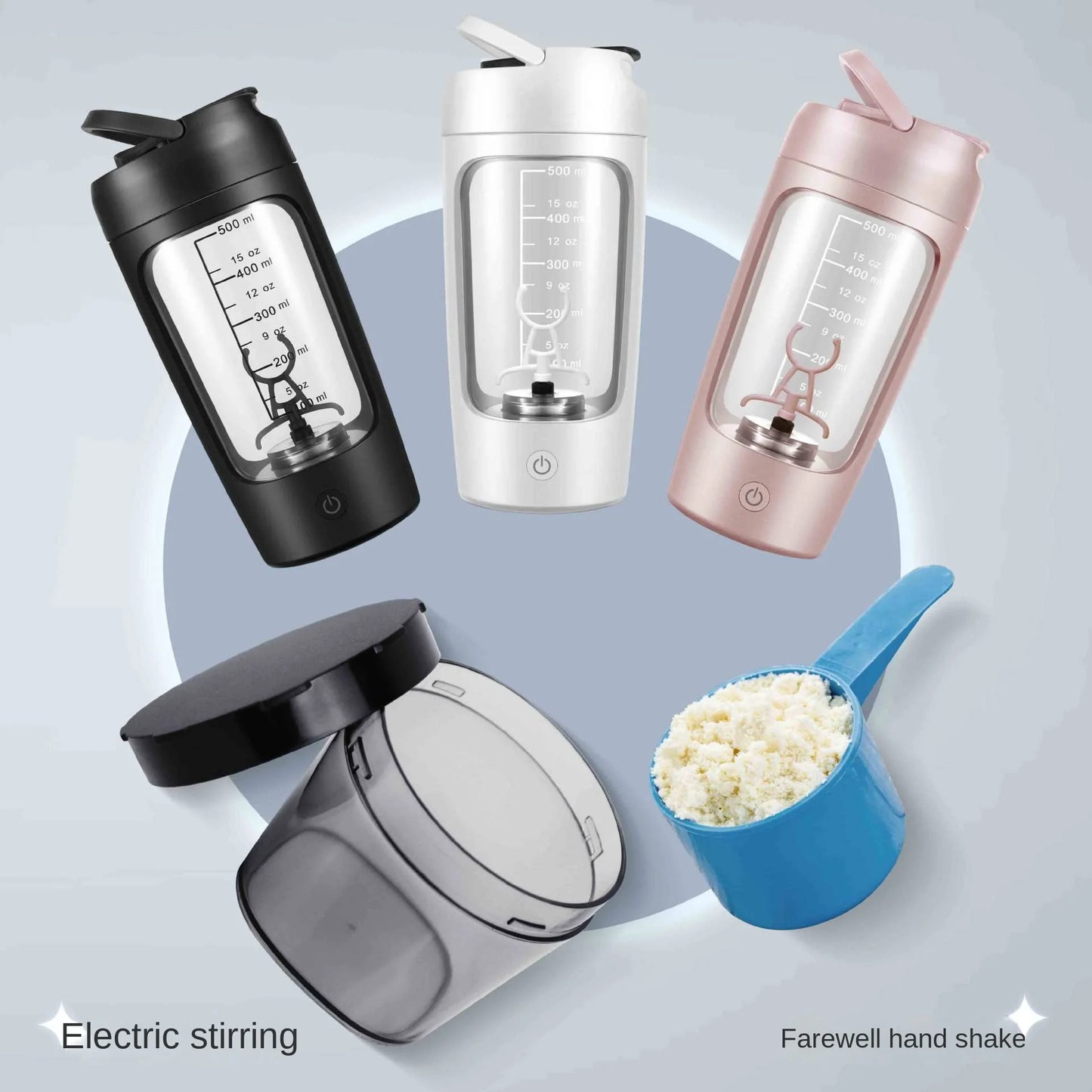 Electric Workout Water Bottle With Mixer