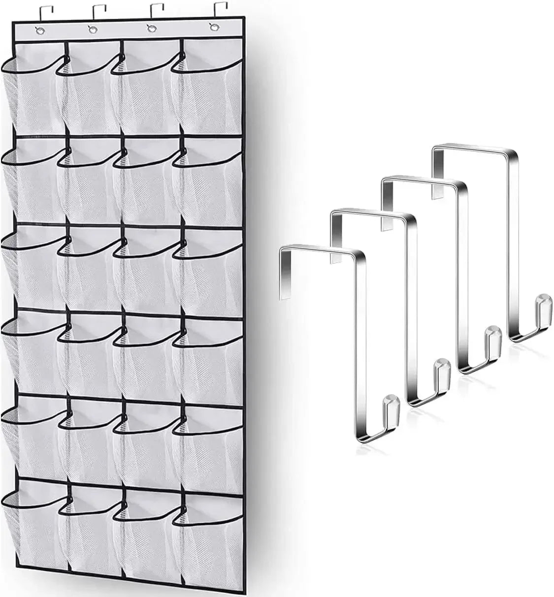 24 Pockets Over the Door Shoe Organizer