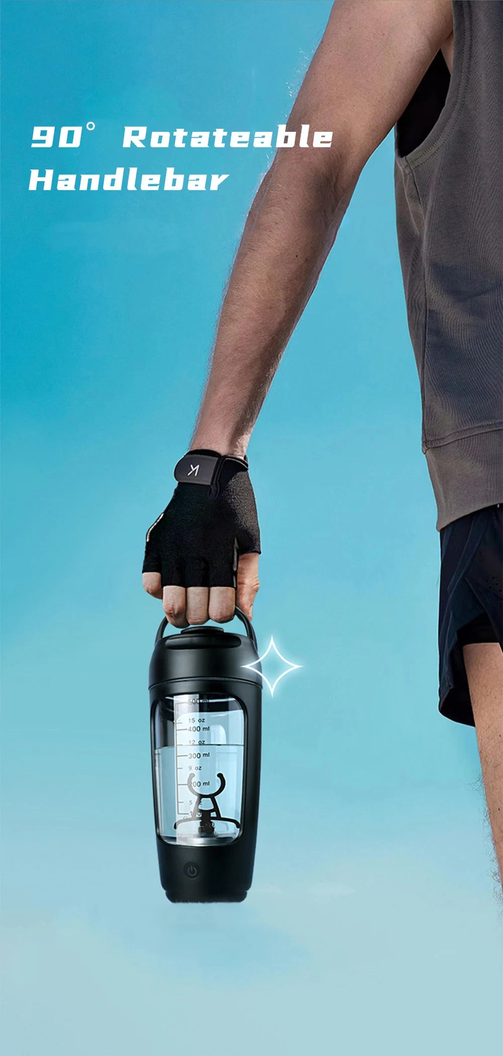 Electric Workout Water Bottle With Mixer